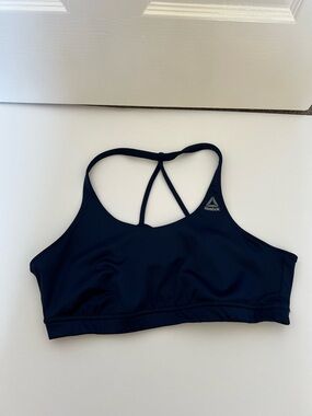 Reebok Navy Strappy Back Performance Sports Bra